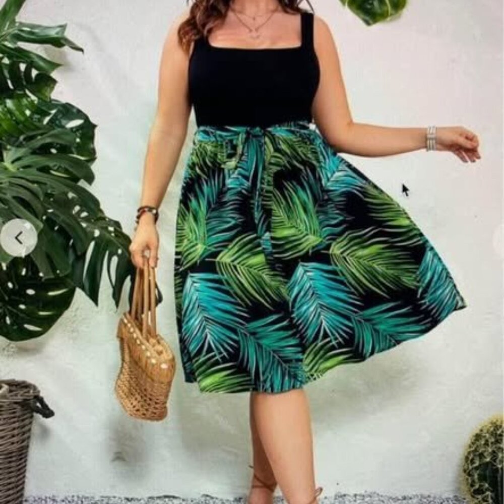 Ladies 1X  colorful tropical print dress - Picture 2 of 11